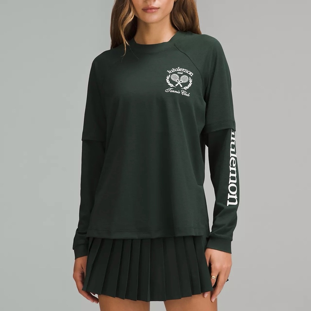 Lululemon • Legacy Green Tennis Club Layered Long Sleeve T-Shirt Size 4
